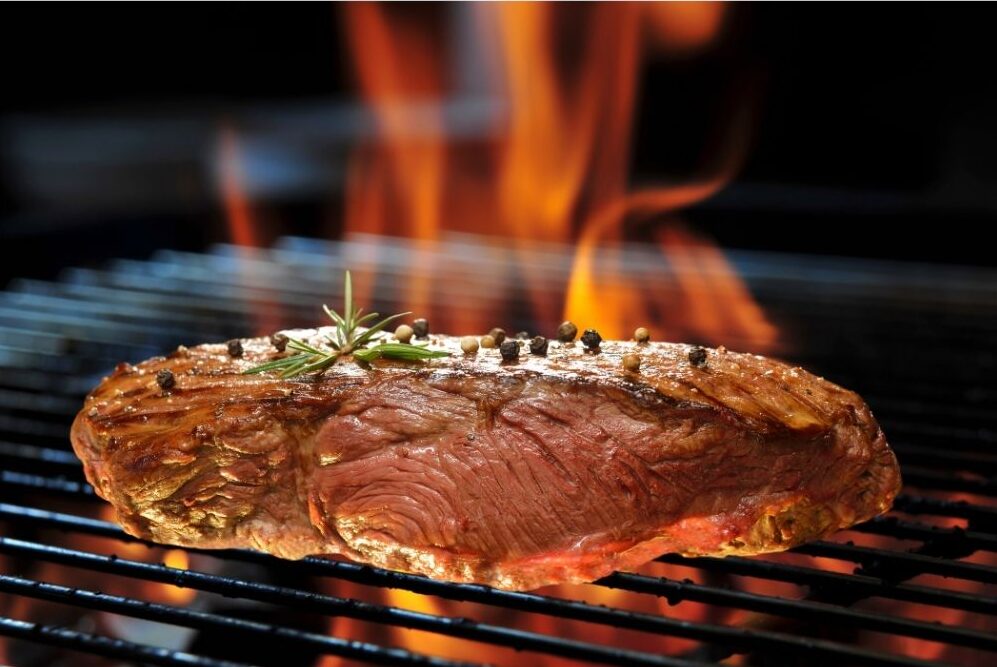 Meat on grill